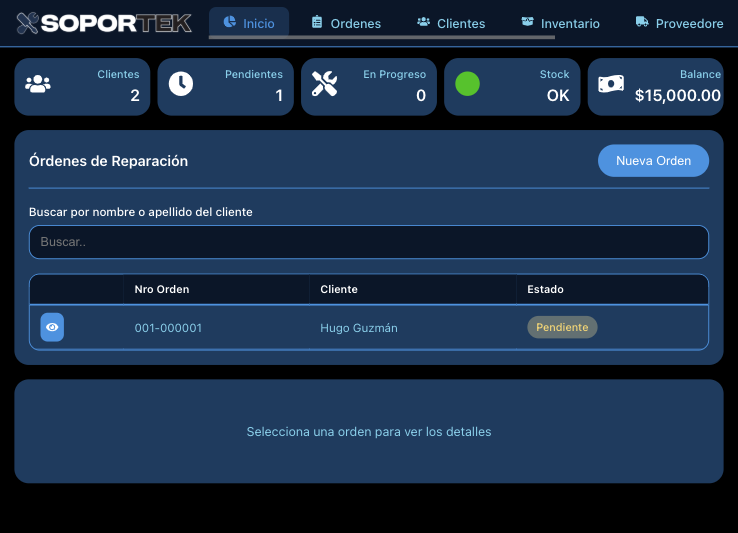 SoporTek en iPad mostrando la aplicación